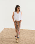 Jeans Desflecados Rayas Multicolor