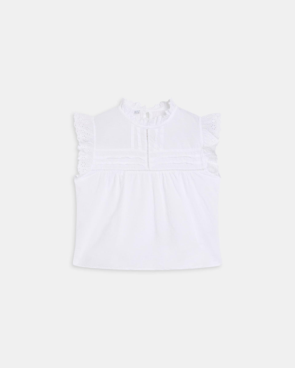 Blusa Mangas Troqueladas Blanca