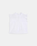 Blusa Mangas Troqueladas Blanca