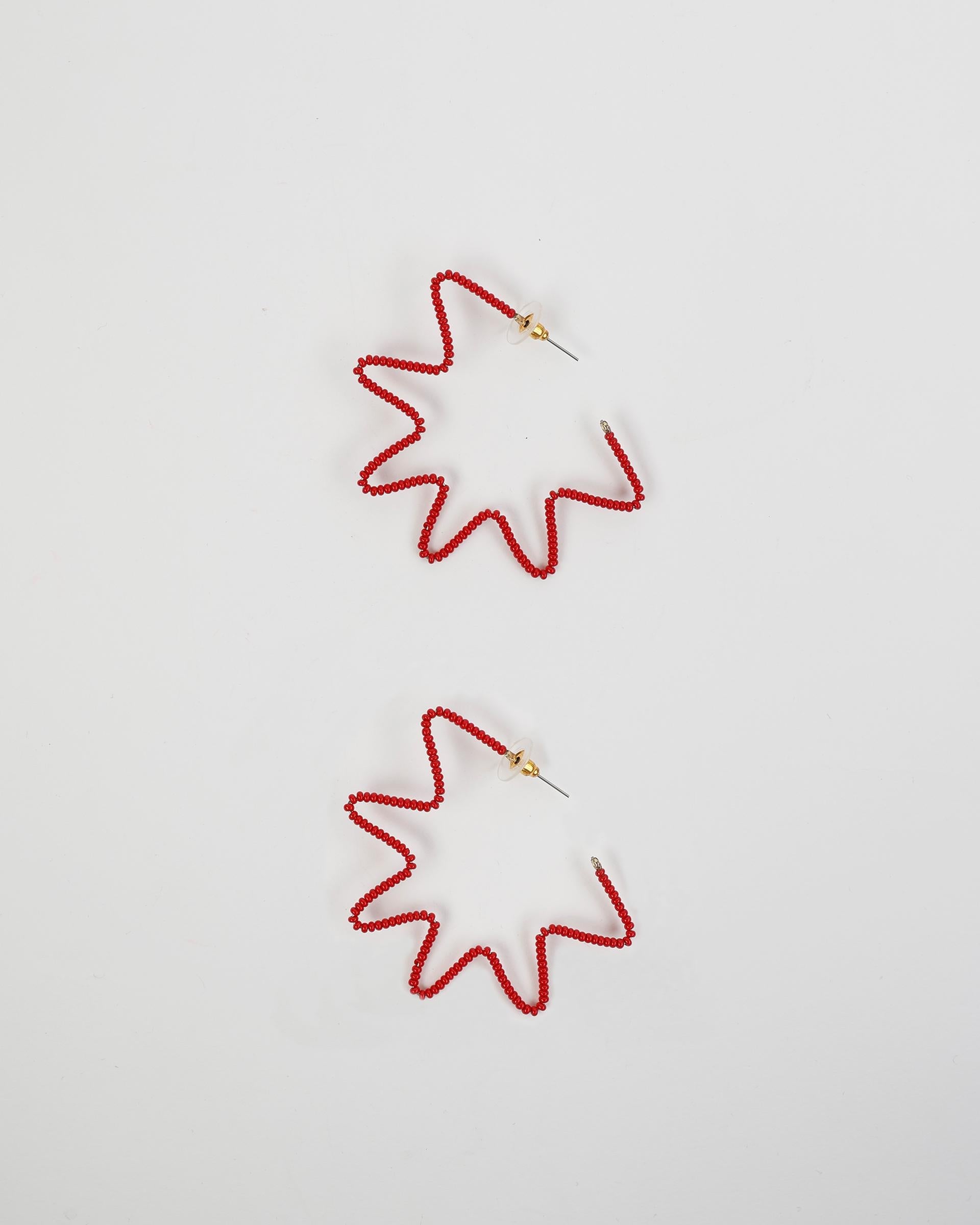 Pendientes Media Estrella Rojo