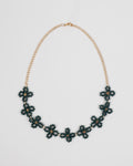 Collar Alambre Flores Verde