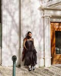 Vestido Puntillas Bolsillos Antracita