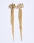 Pendientes Flor Loto Cadenas Oro