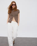 Jeans Pieza Delantera Blanco