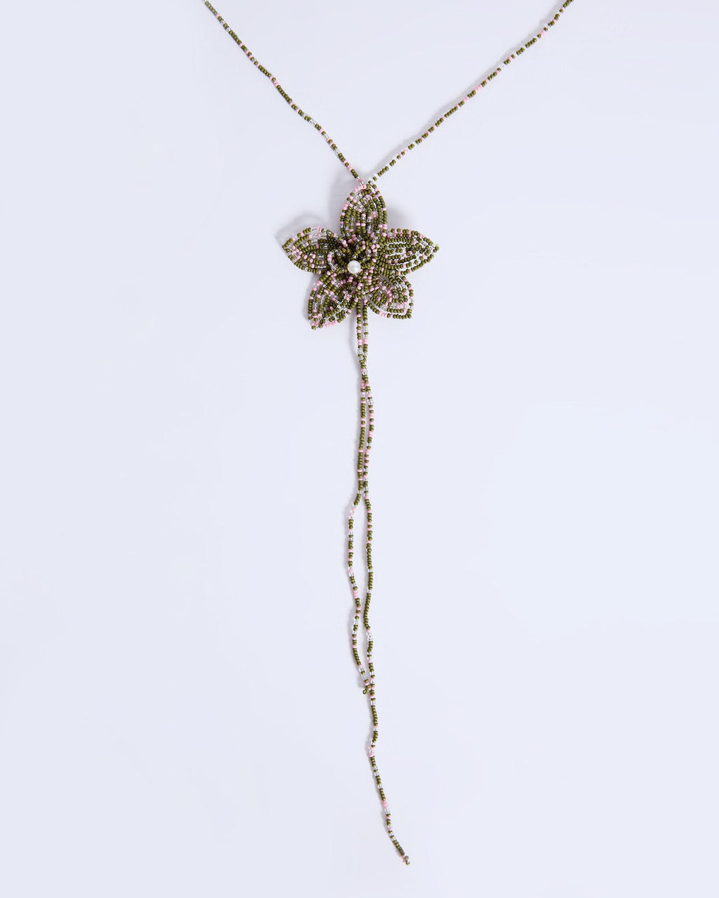 Collar Bolitas Flor Verde
