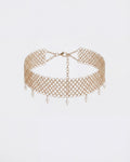 Choker Rejilla Perlas Oro