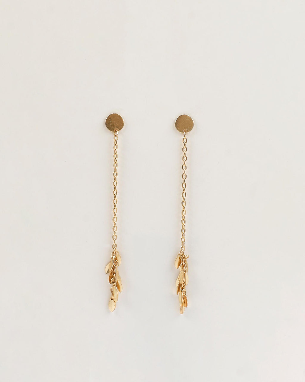 Pendientes Cadenas Hojas Oro