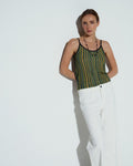 Top Rayas Colores Lurex Verde