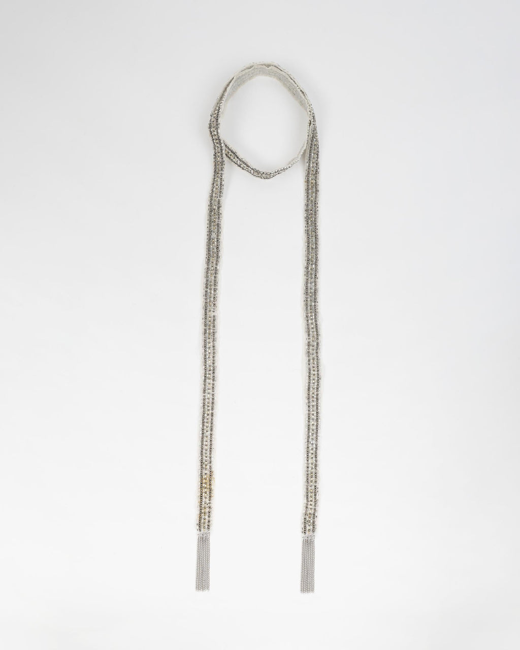 Collar Organza Abalorios Plata