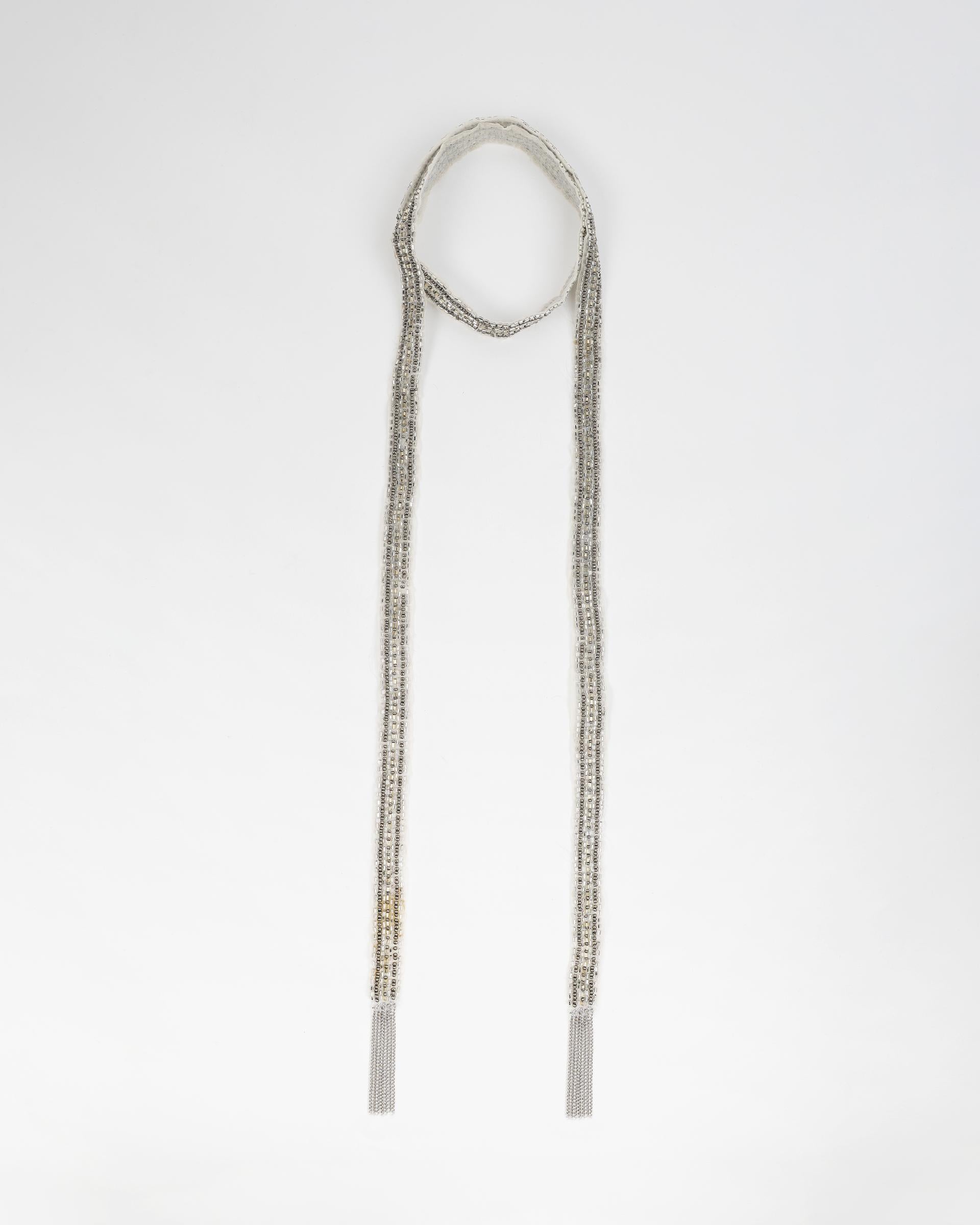 Collar Organza Abalorios Plata