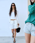 Bermudas Pinzas Blanco