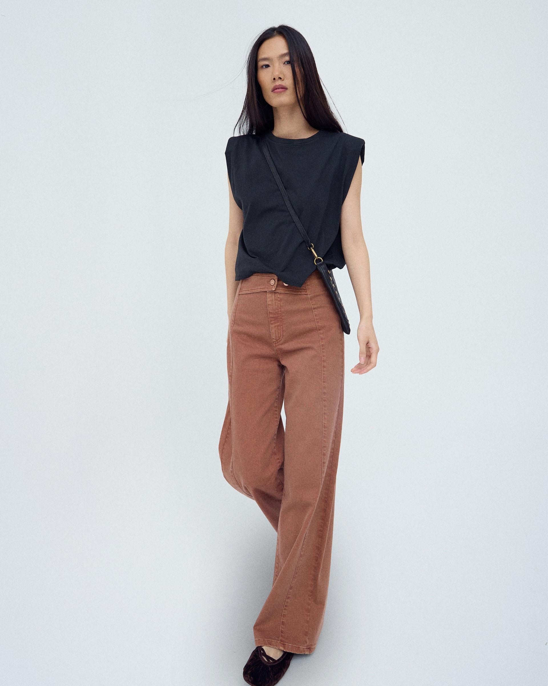 Jeans Cinturilla Pieza Botones Cobre