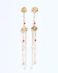 Pendientes Flor Cadenas Oro