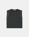 Camiseta Hombreras Tachuelas Antracita