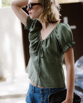 Blusa Manga Corta Lazada Verde Oscuro
