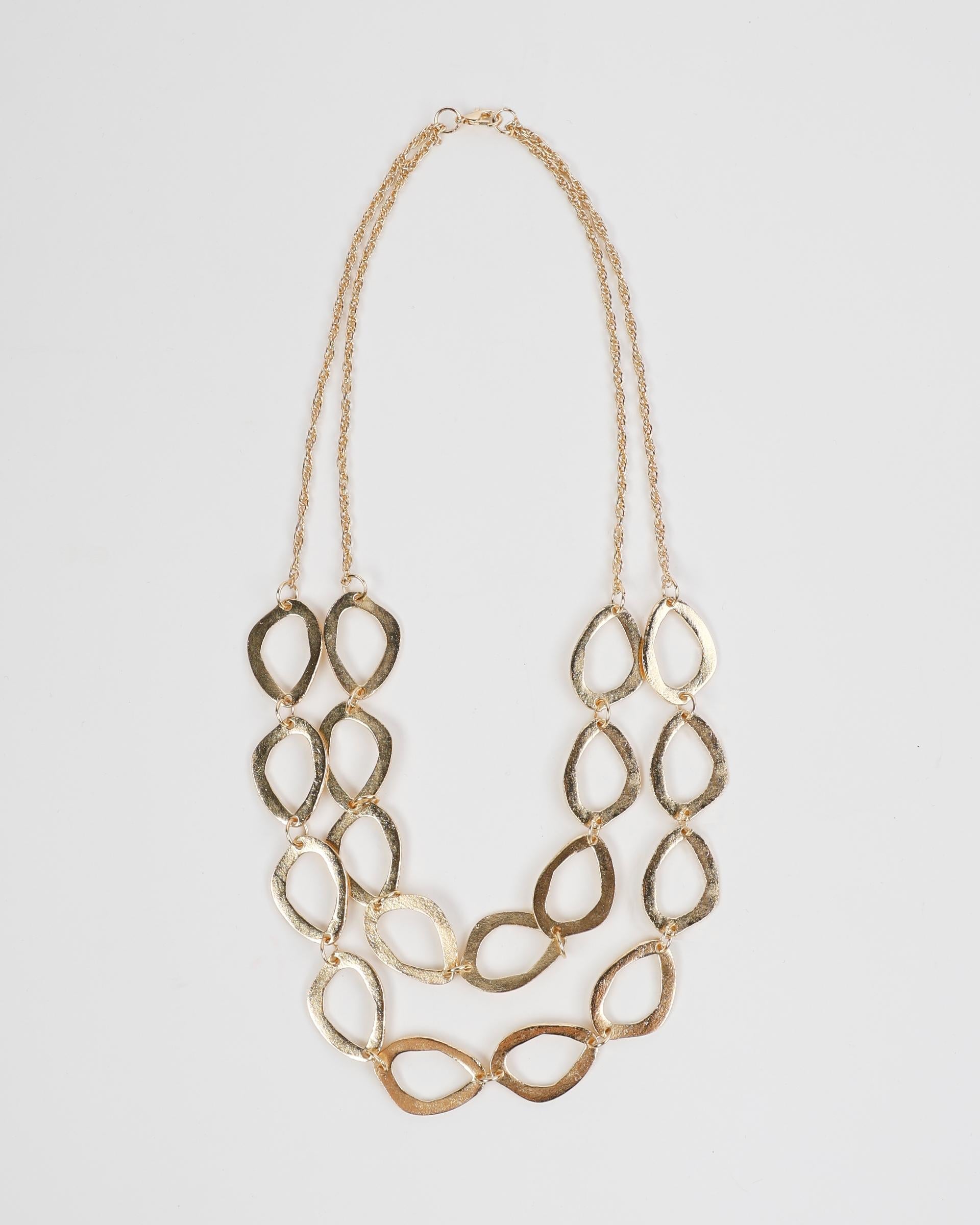 Collar Doble Óvalos Oro