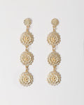 Pendientes Largos Flores Oro