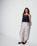 Pantalón Bombacho Estampado Floral Blanco