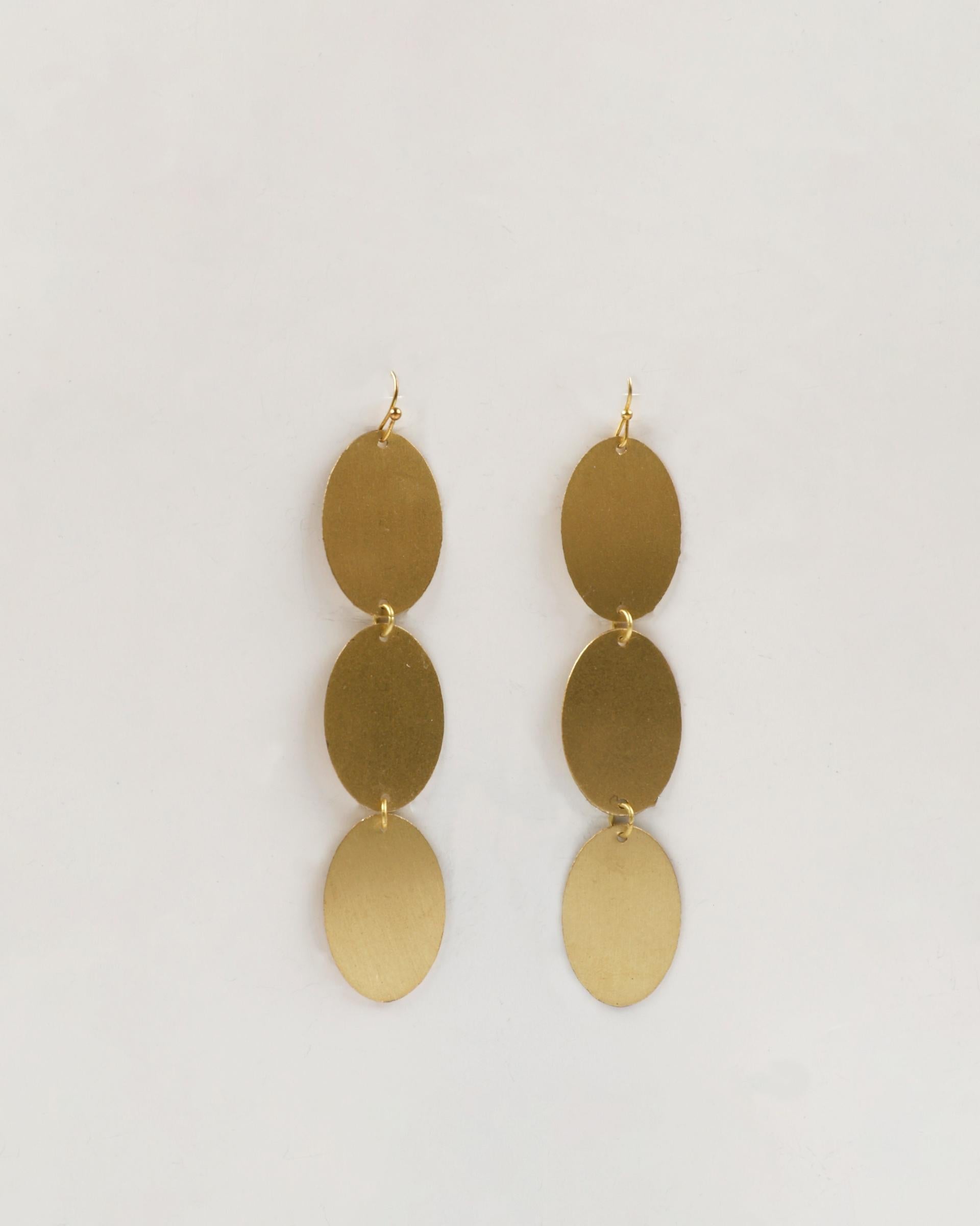 Pendientes Largos Óvalos Oro