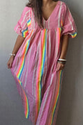 Vestido Flúor con Brillos Fucsia