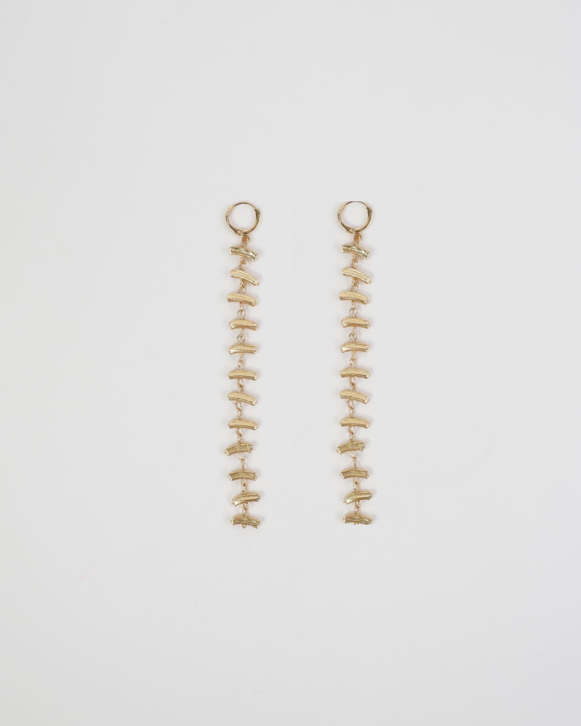 Pendientes Piezas Horizontales Oro