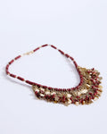 Collar Tiras Abalorios Granate
