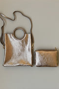 Bolso con asa de mano y bolso pequeño cobre