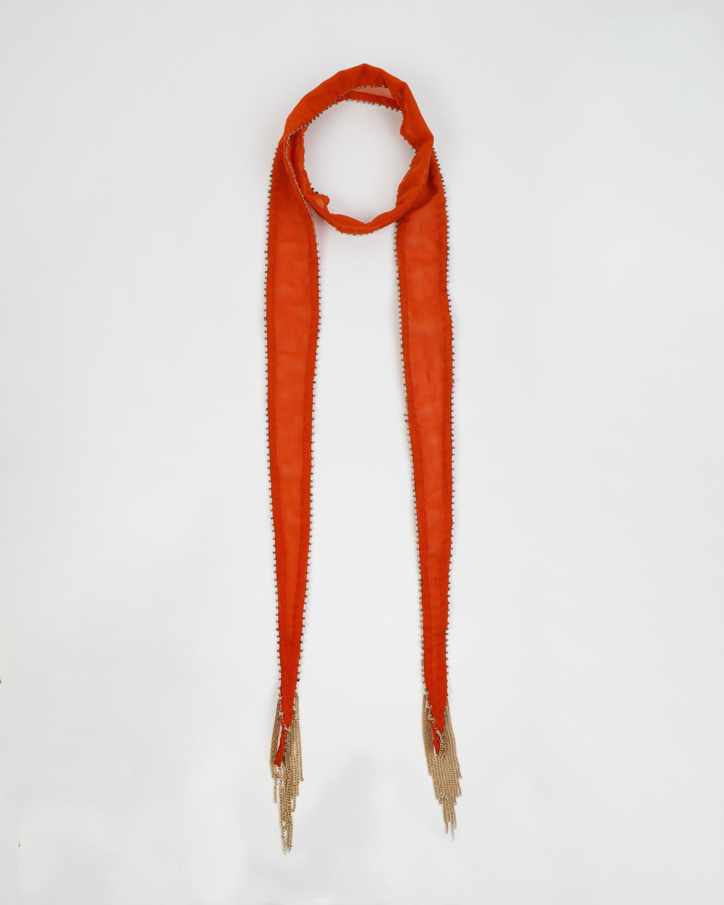 Collar Organza Flecos Naranja