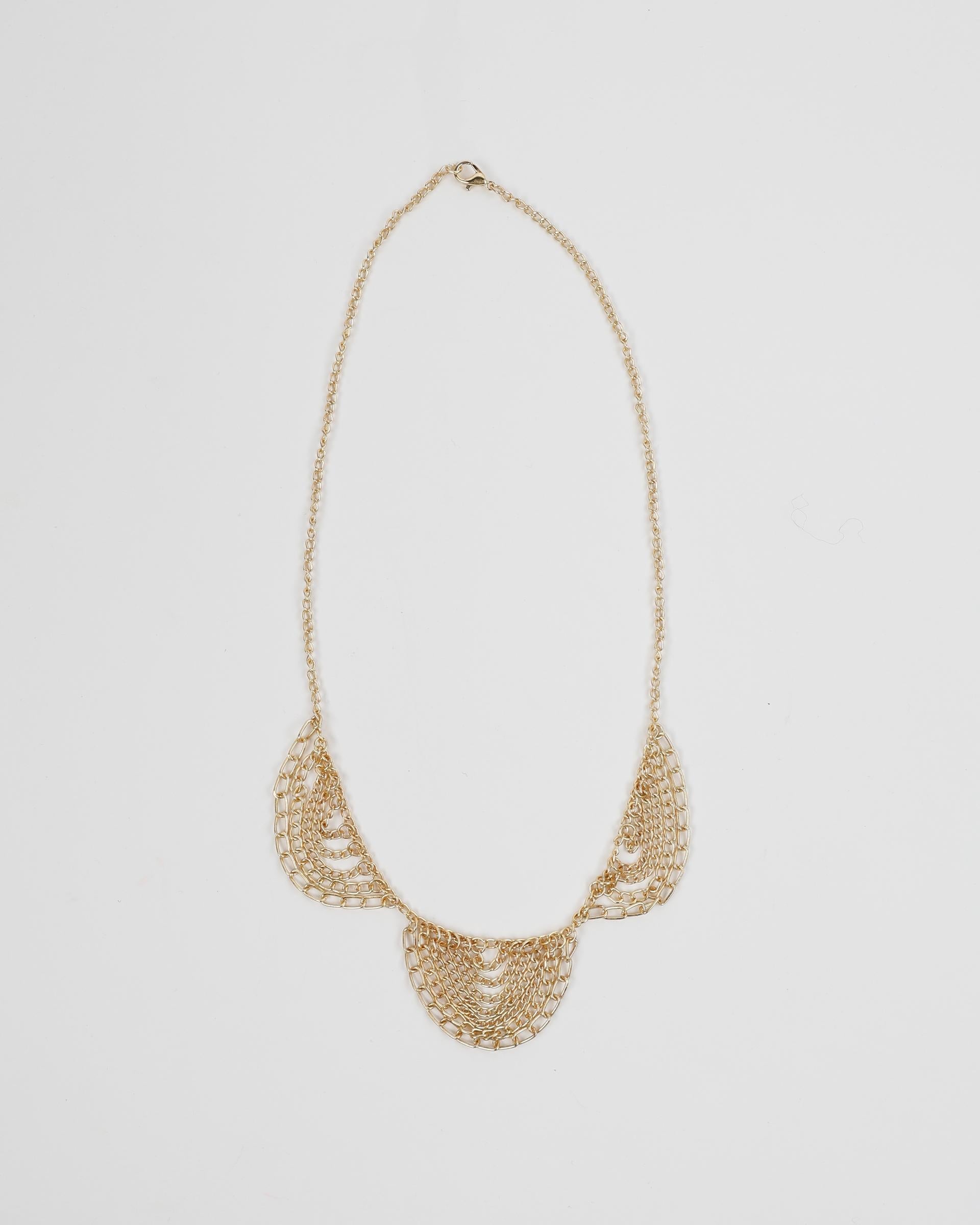 Collar Cadenas Semicírculos Oro