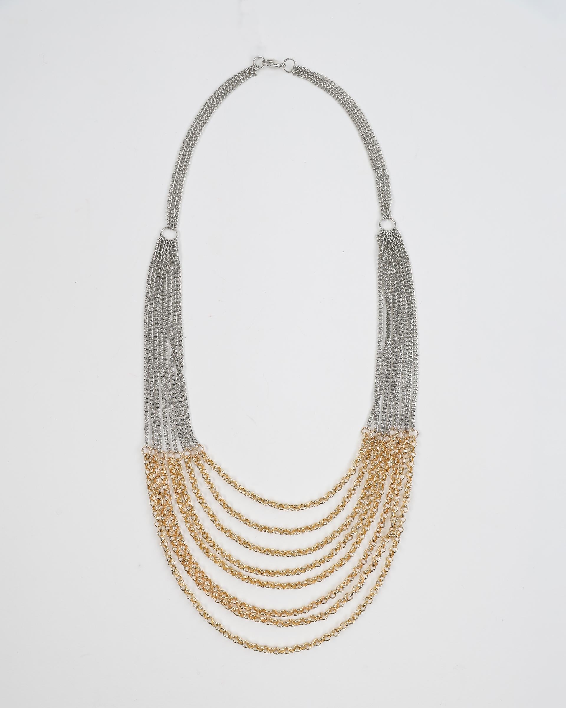 Collar Cadenas Combinadas Oro