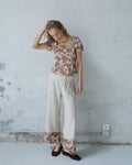 Pantalón Lazadas Bajo Estampado Beige