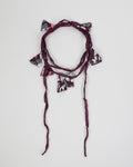 Collar Puntilla Flores Estampado Morado