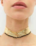Choker Malla Bolitas Oro
