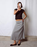Falda Fluida Cuadros Gris