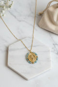 Virgencita milagrosa mini verde mint