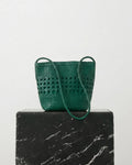 Bolso Bucket Piel Trenzada Verde