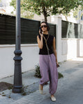 Pantalón Bombacho Cuadros Vichy Granate
