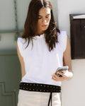 Blusa Sin Mangas Cuello Volante Blanca