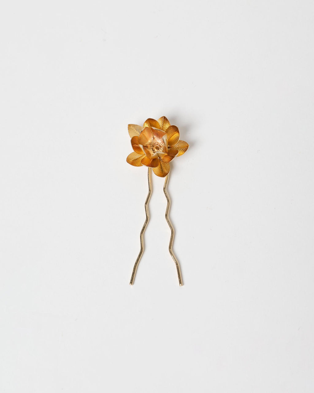 Peineta Flor Petalos Oro