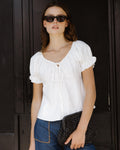 Blusa Manga Corta Lazada Blanca