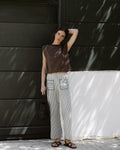 Jeans Rayas Bolsillos Contraste Verde