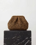 Bolso Mano Rafia Marrón