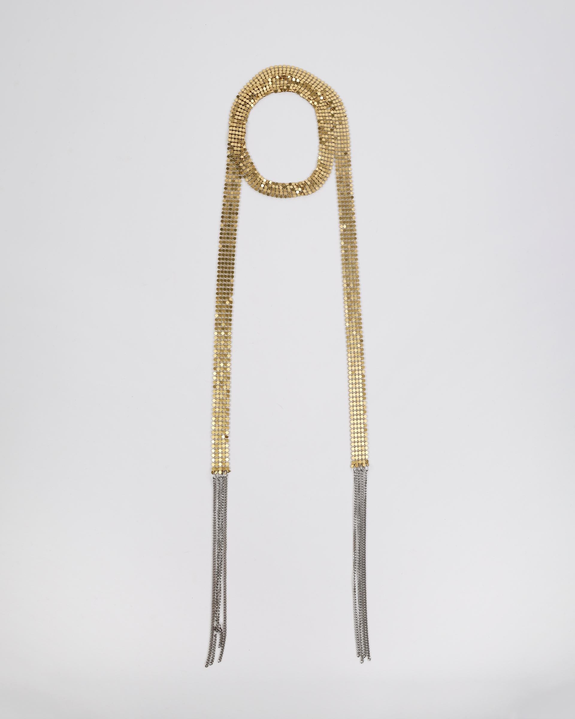 Collar Corbatero Malla Oro