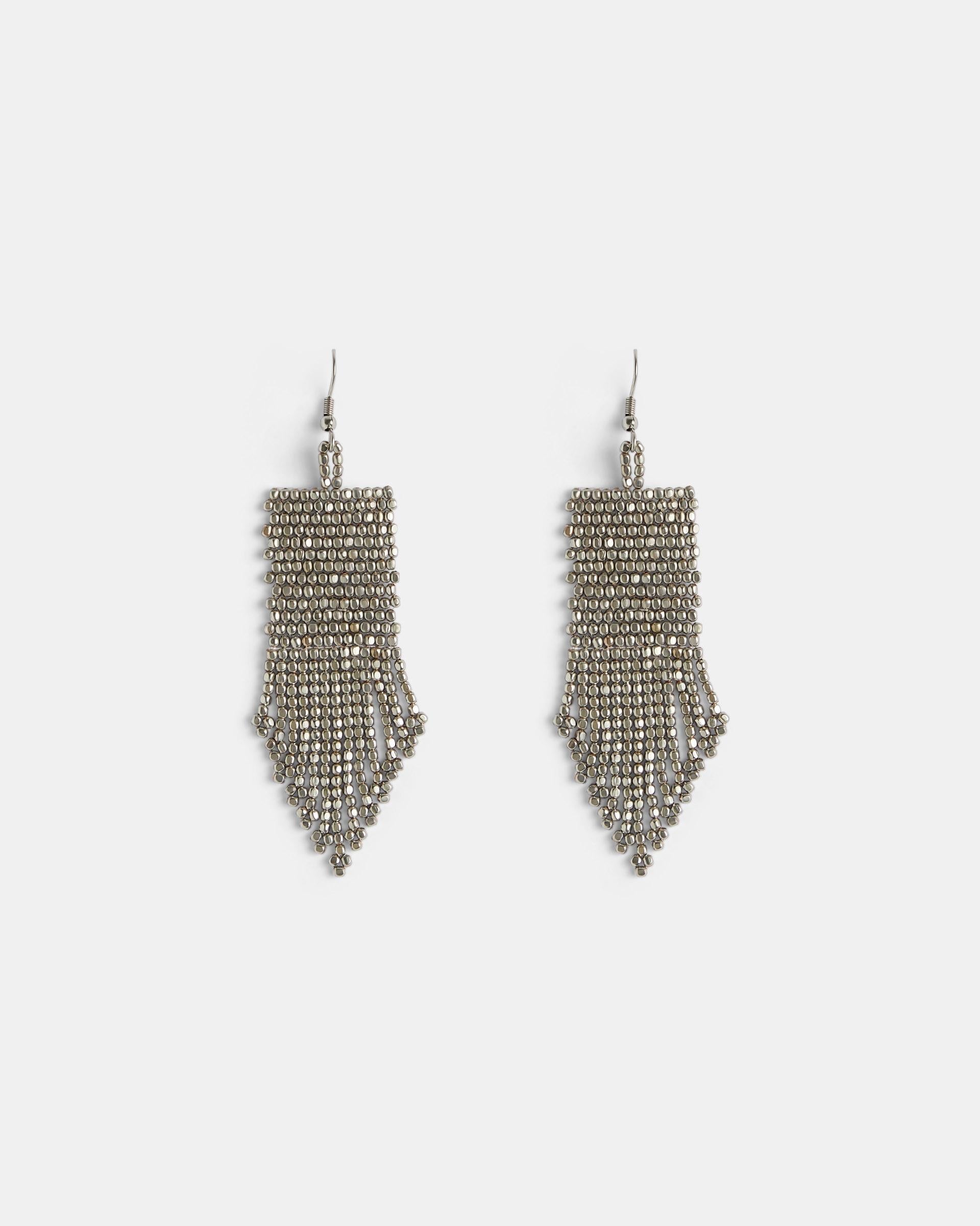 Pendientes Étnico Flecos Plata
