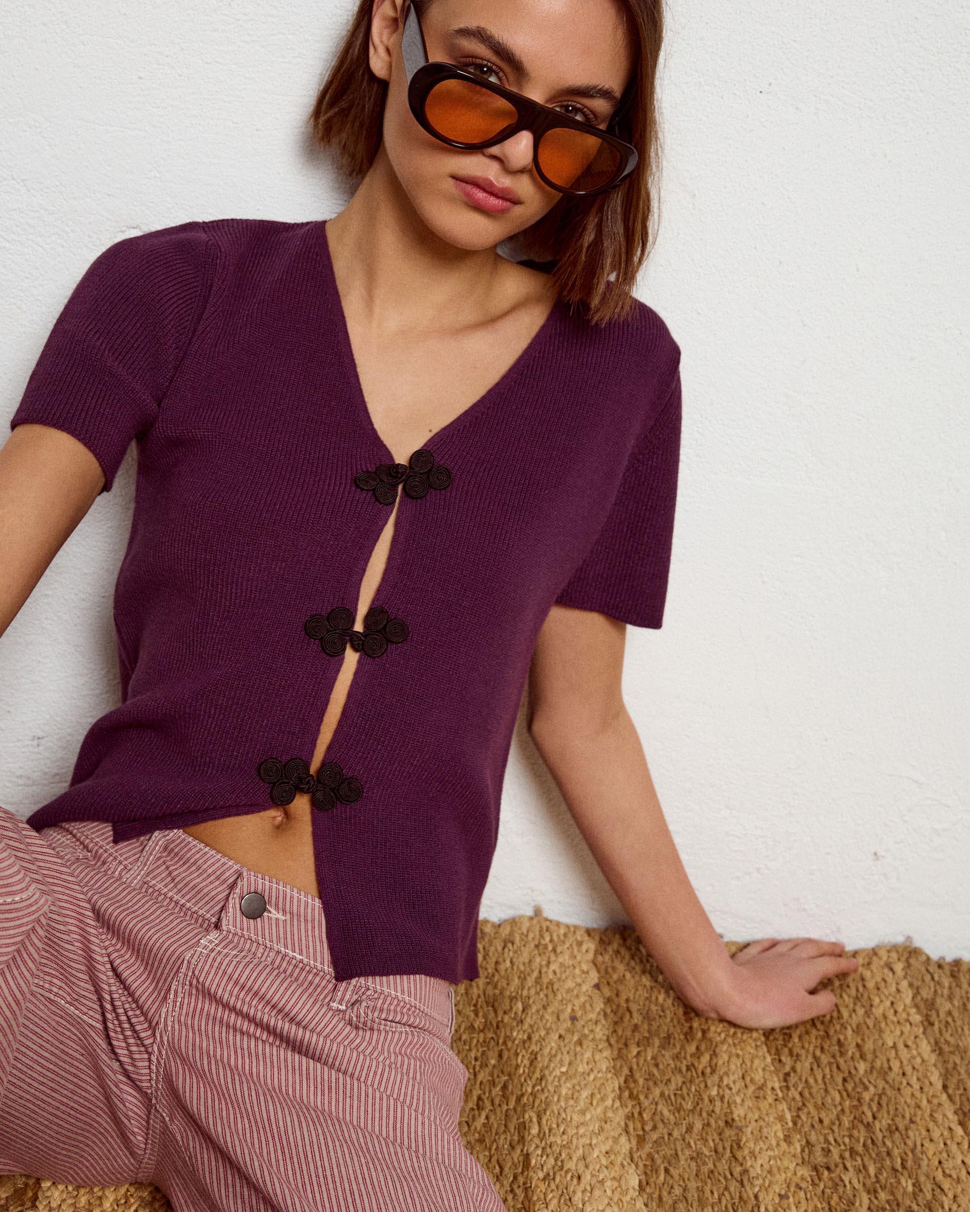Top Punto Alamares Morado