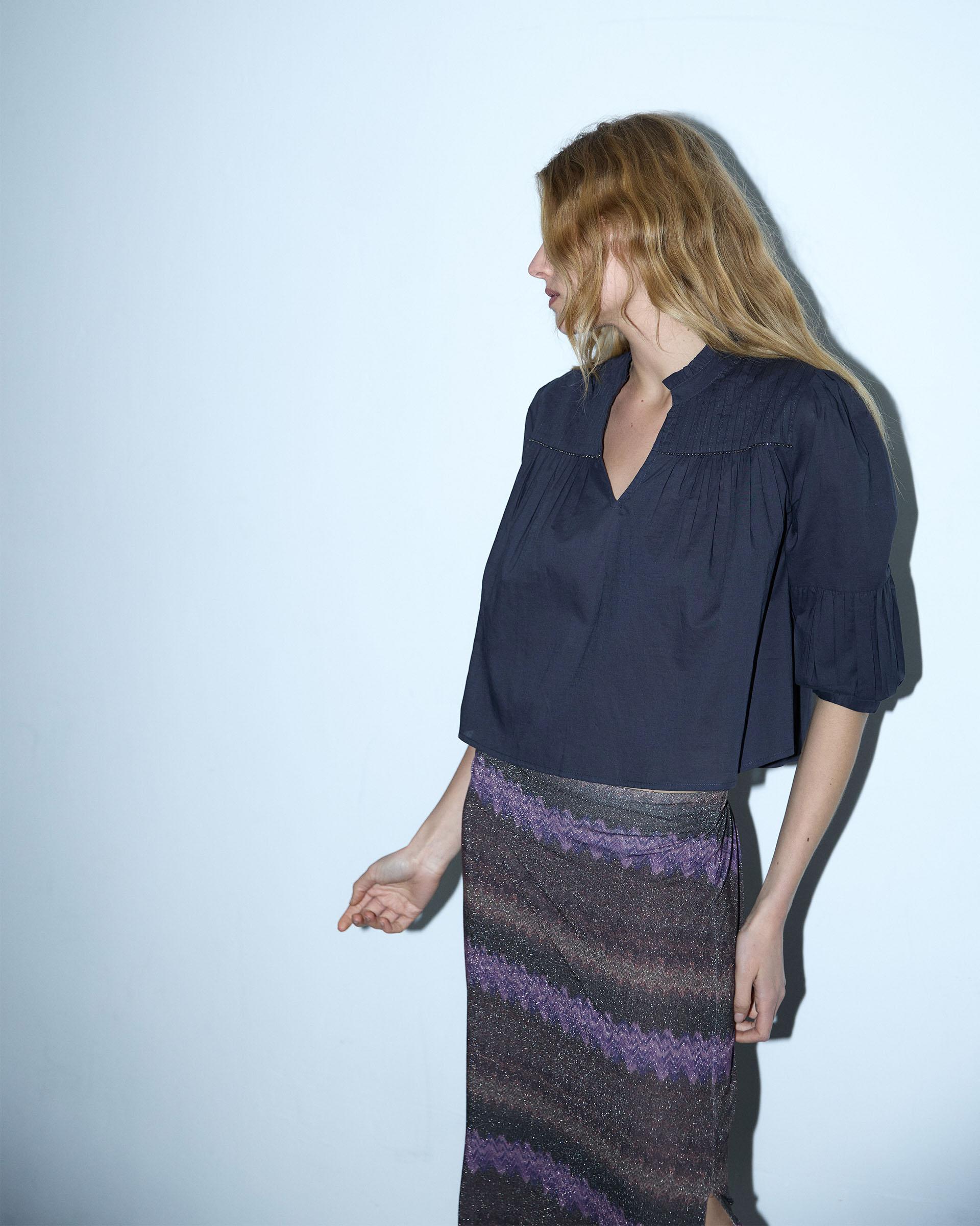Blusa Jaretas Abalorios Antracita