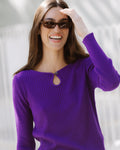 Top Punto Escote Lágrima Morado