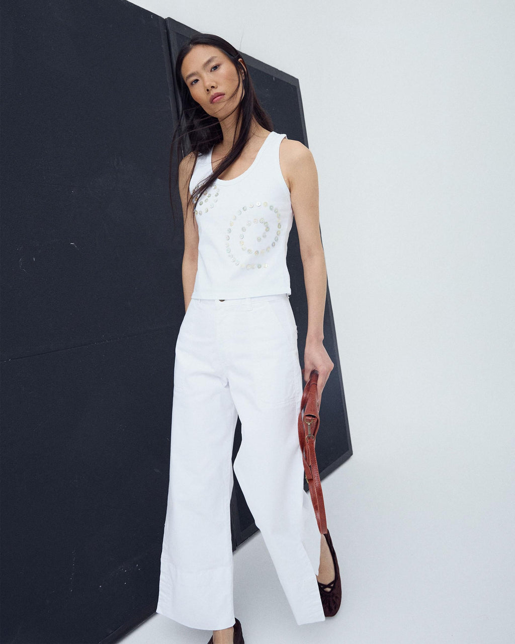 Camiseta Espiral Botones Blanco