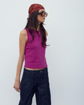 Camiseta Ribetes Ondulados Fucsia