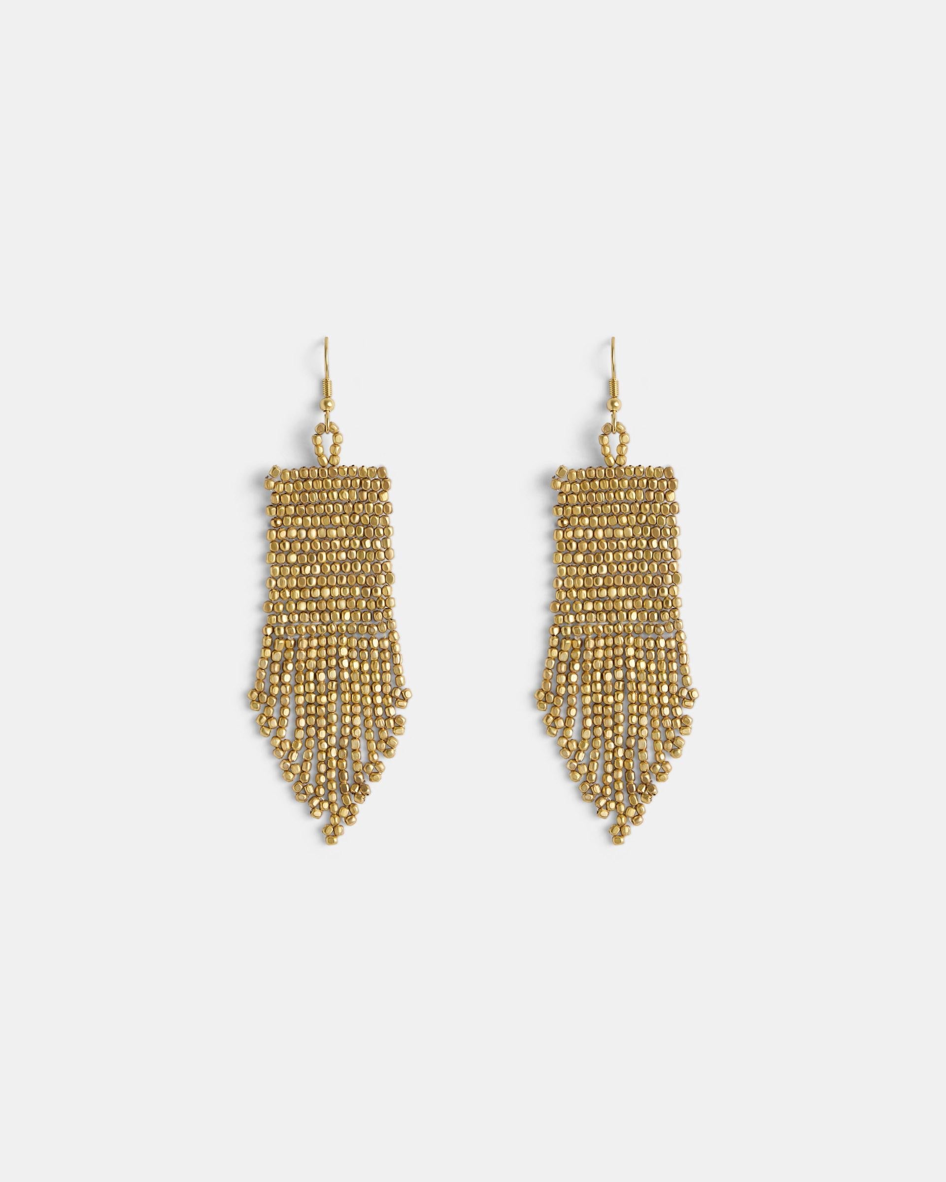 Pendientes Étnico Flecos Oro